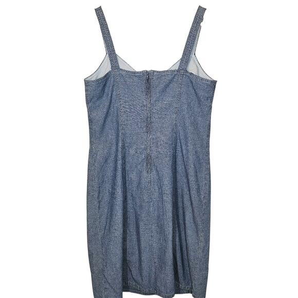 Faded Glory 90s Y2K Vintage Denim Lace up Sleeveless Summer Mini‎ Dress Size 12 - Picture 3 of 11